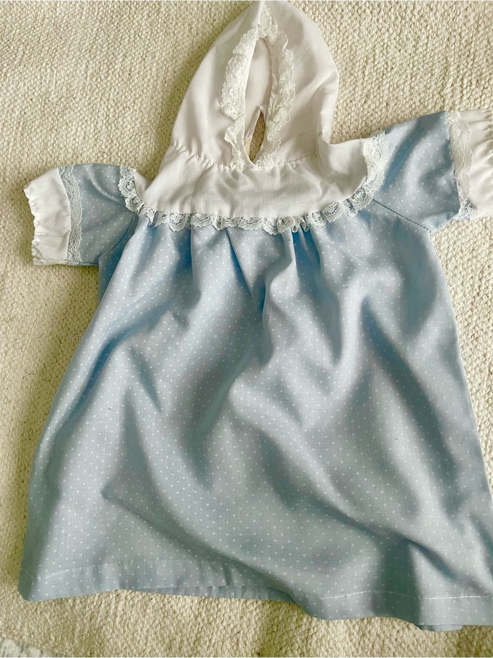 Vintage large doll’s hooded nightgown
